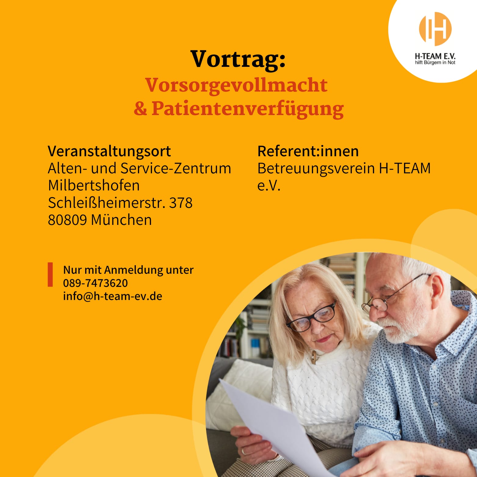 Vorsorgevollmacht, Patientenverfügung, Vortrag